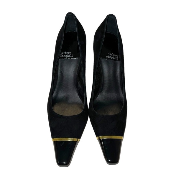 Jeffrey Campbell Conspiracy black and gold heels 8.5 - Picture 6 of 11
